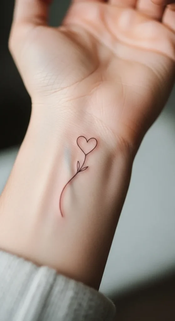 Tiny Heart with Stem