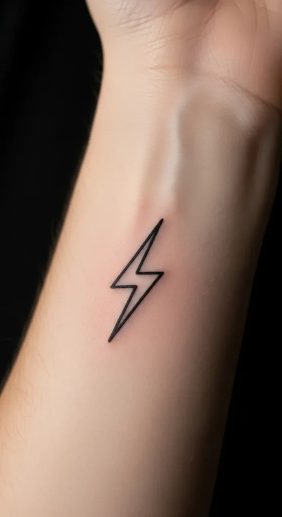 Tiny Lightning Bolt Tattoo