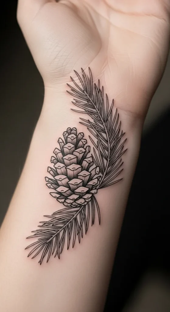 Tiny Pine Cone and Branch