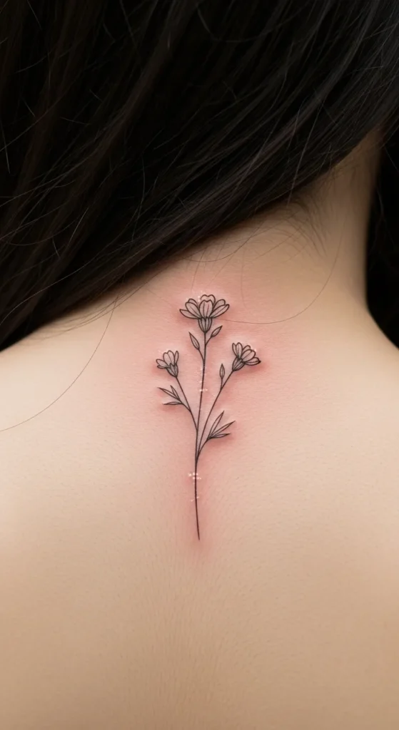 Tiny Wildflower Behind the Neck