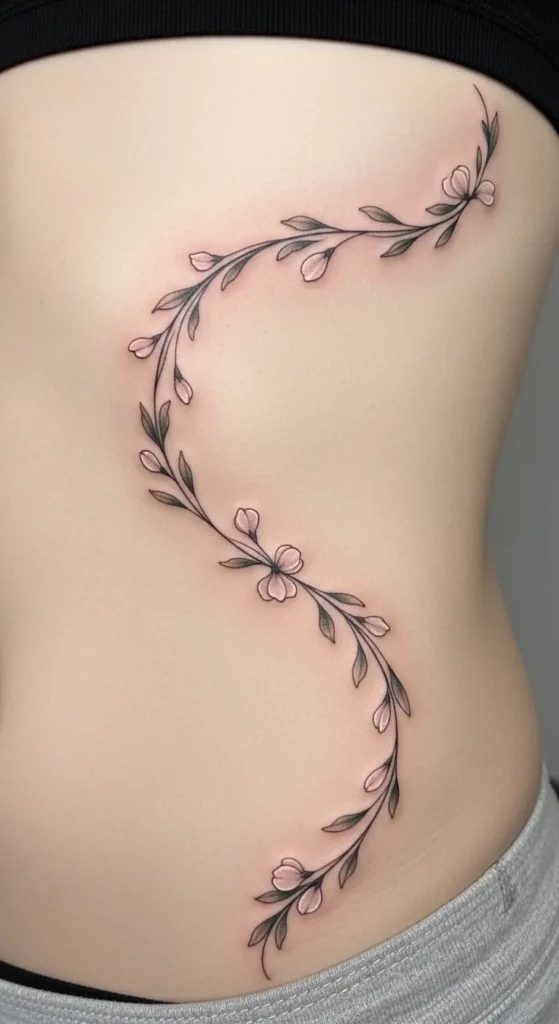 Underboob Vine Tattoo