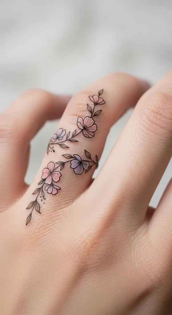 Vine Finger Band Tattoo