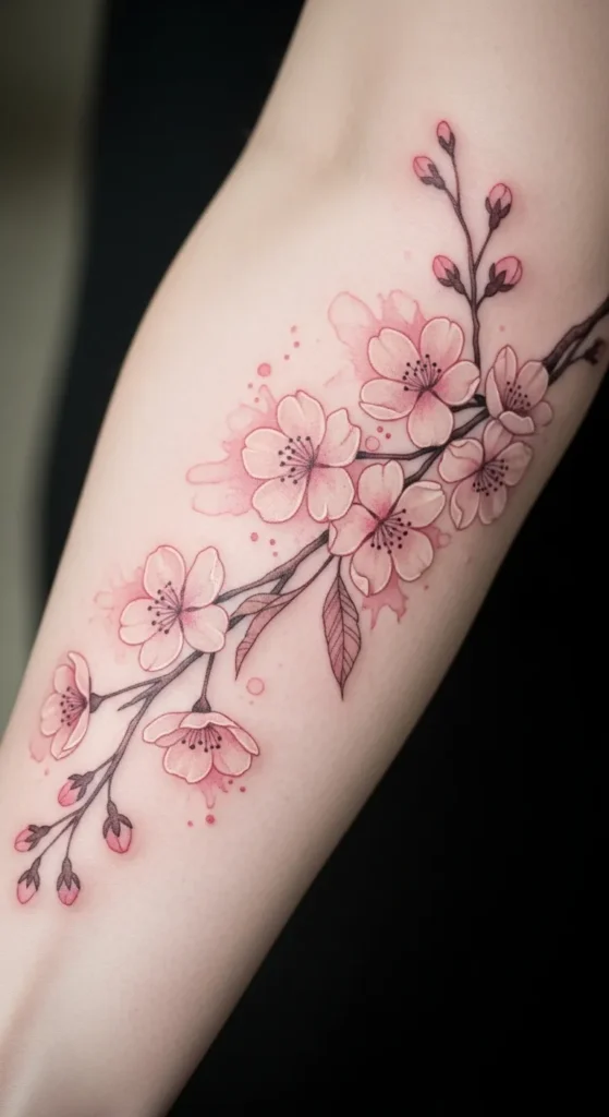 Watercolor Cherry Blossoms