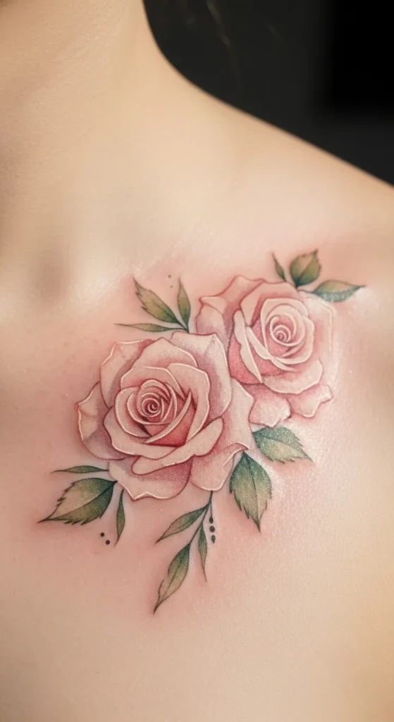 Watercolor Rose Accent