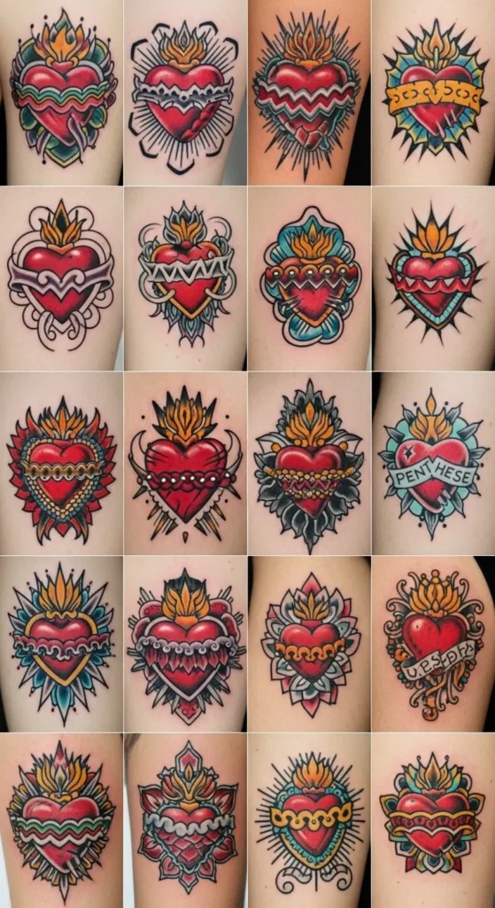 sacred heart tattoo design