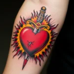 26 Classic Traditional Sacred Heart Tattoo Ideas That Feel Timeless