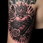 27 Striking Black and Grey Sacred Heart Tattoos That Feel Dramatic