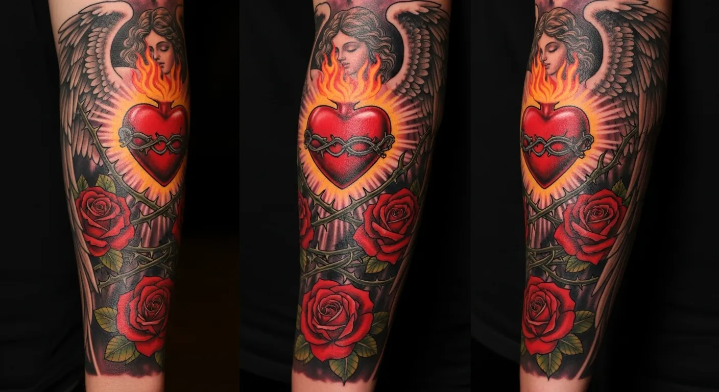 29 Epic Sacred Heart Tattoo Sleeve Ideas That Tell a Story