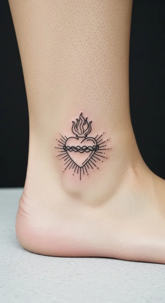 Ankle Sacred Heart Outline
