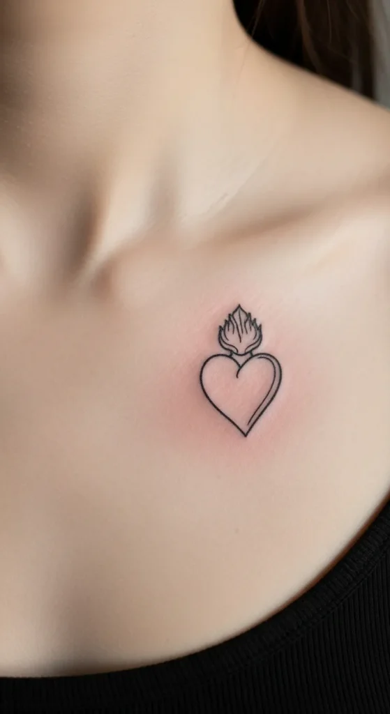 Chest Sacred Heart Outline