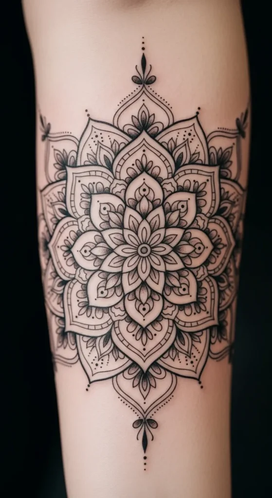 Circular Mandala Armband Tattoo
