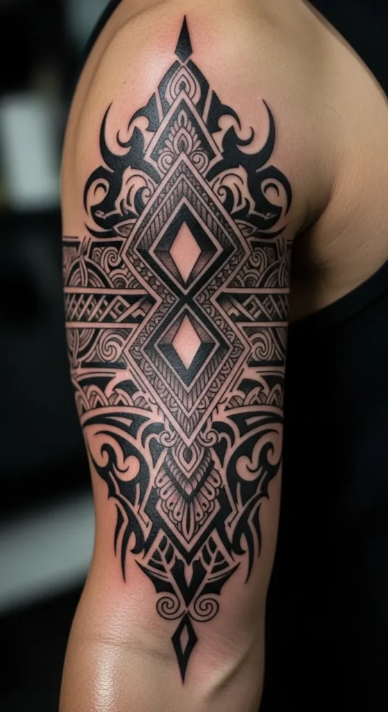 Diamond Tribal Armband Design