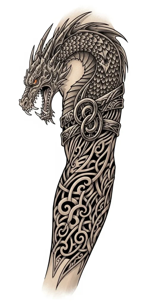 Dragon Tribal Armband Design