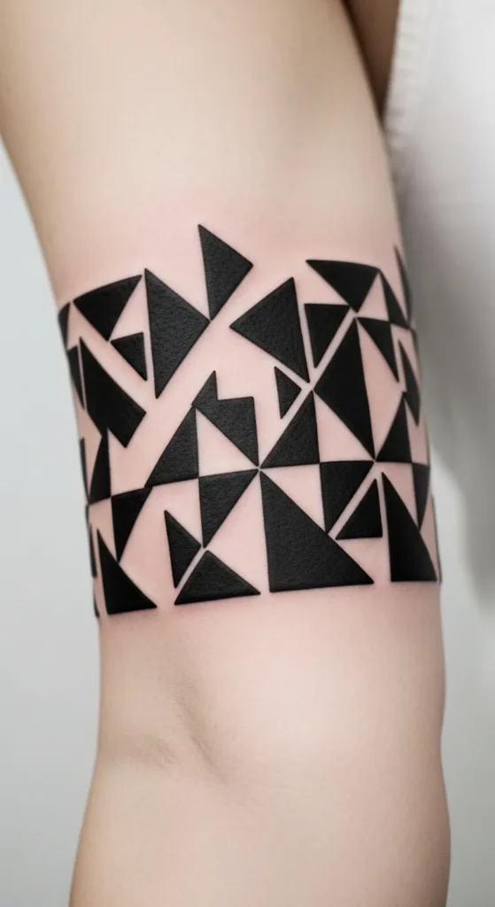  Geometric Triangles Armband Tattoo