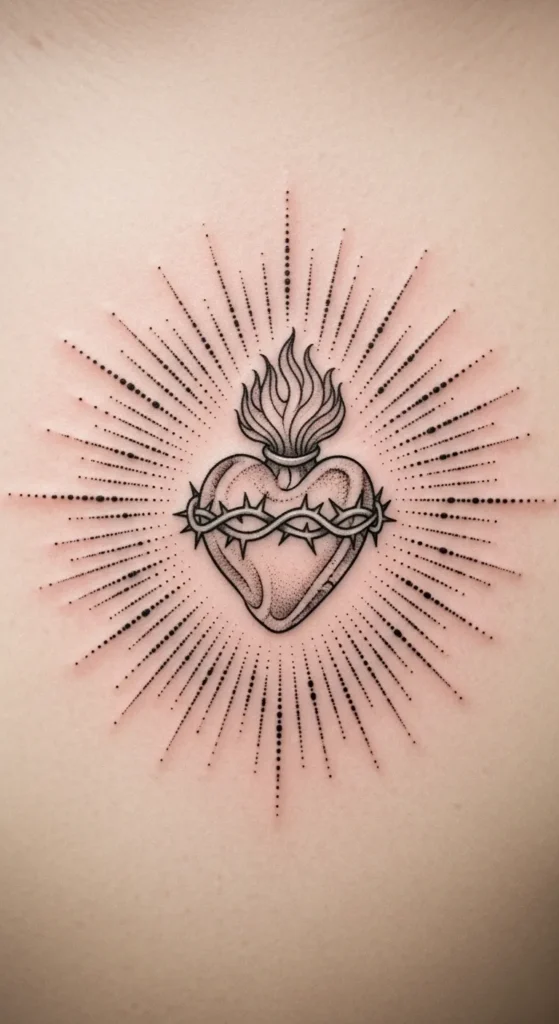 Heart with Radiating Dots