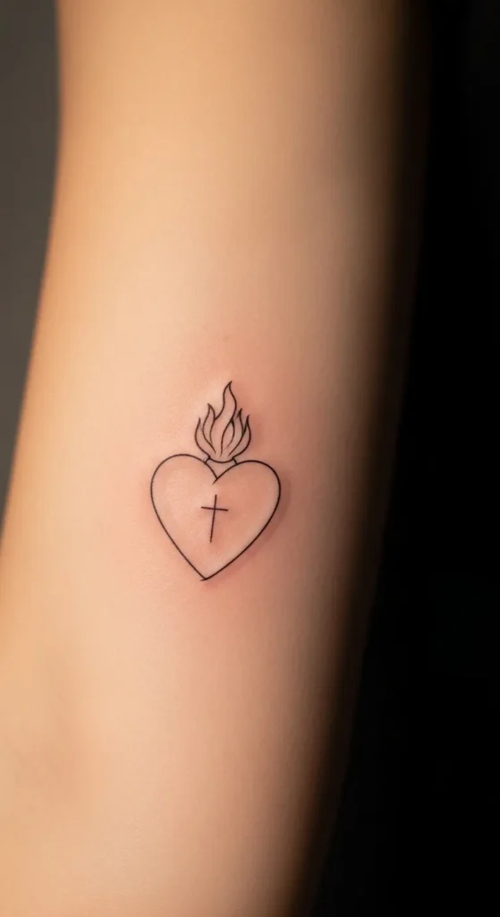 Heart with Tiny Cross