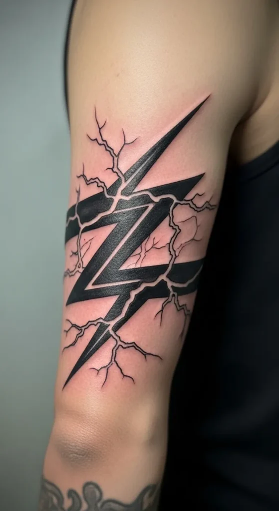  Lightning Bolt Arm Band Tattoo