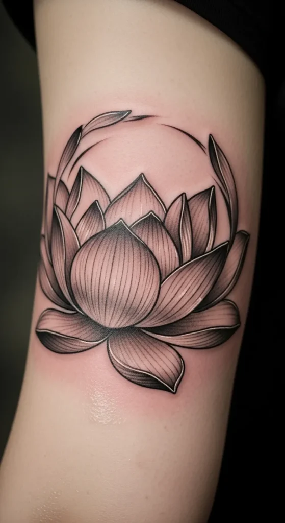 Lotus Flower Arm Band Tattoo