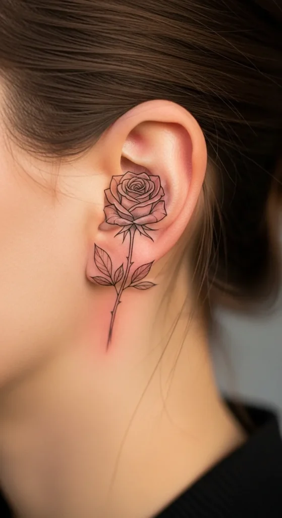 Mini Rose Behind the Ear