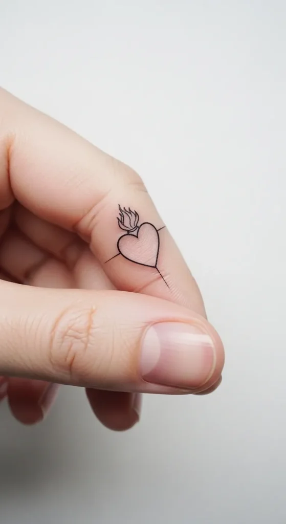Minimal Sacred Heart on Finger