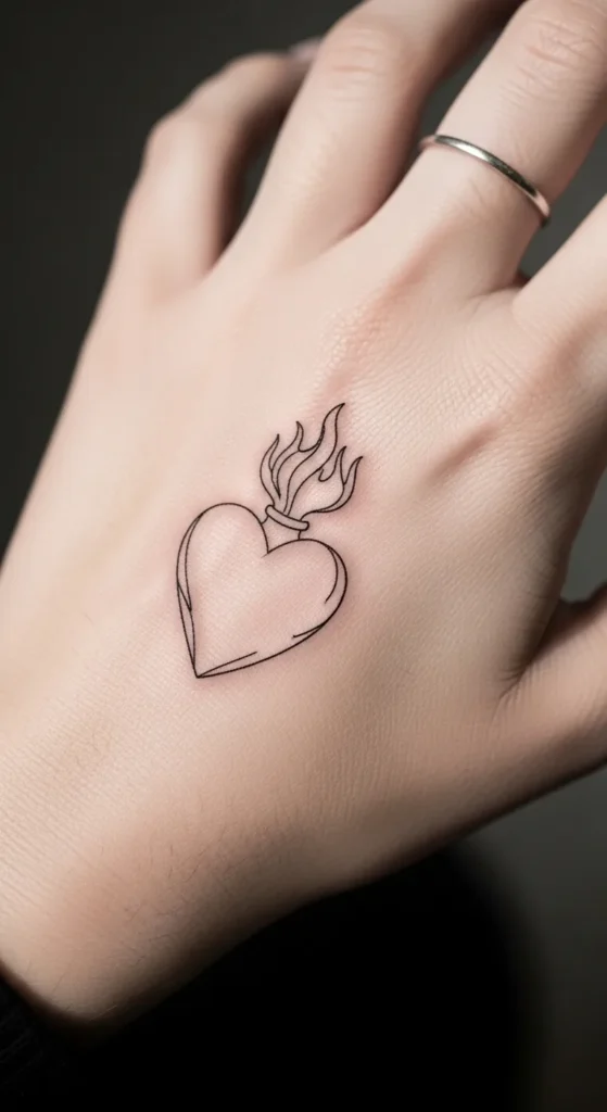 Minimalist Sacred Heart Outline