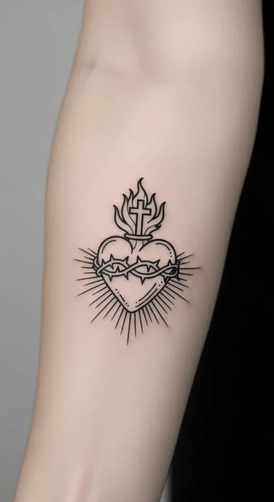 Minimalist Sacred Heart Outline