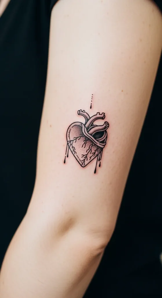 Minimalist Sacred Heart Tattoo