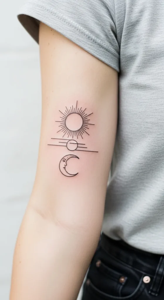 Minimalist Sun and Moon