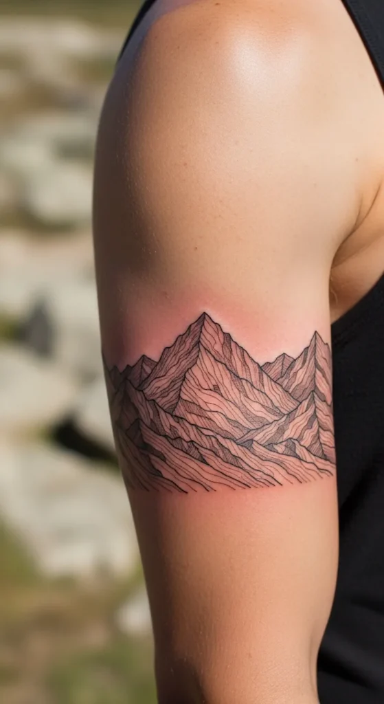 Mountain Range Armband Tattoo