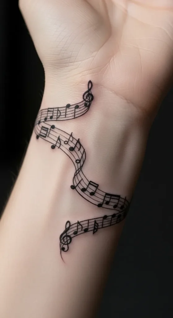 Music Notes Armband Tattoo