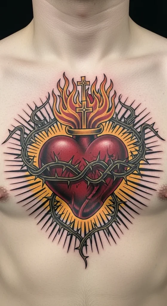 Sacred Heart Chest Piece