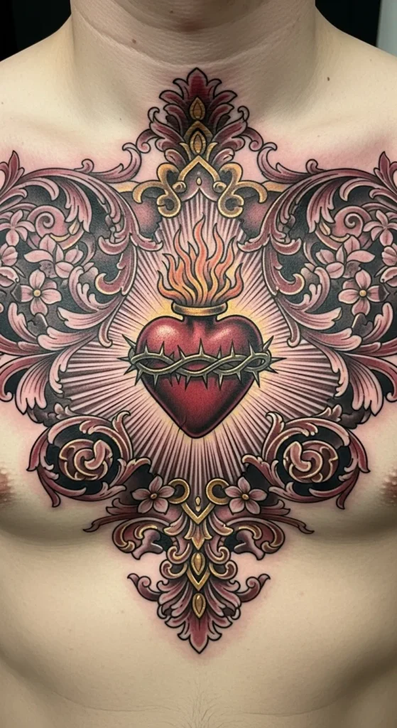 Sacred Heart in Ornate Baroque Style