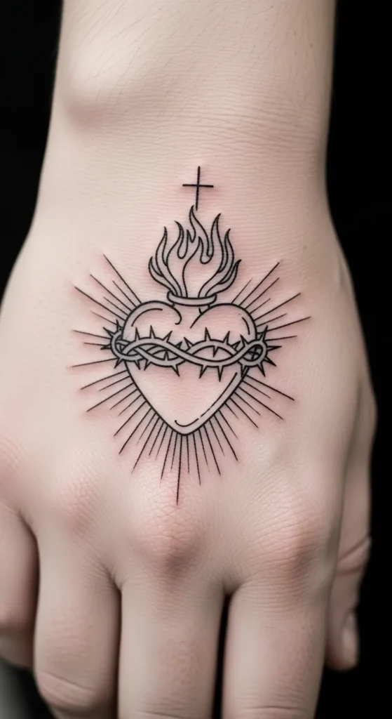 Sacred Heart on the Back of the Hand