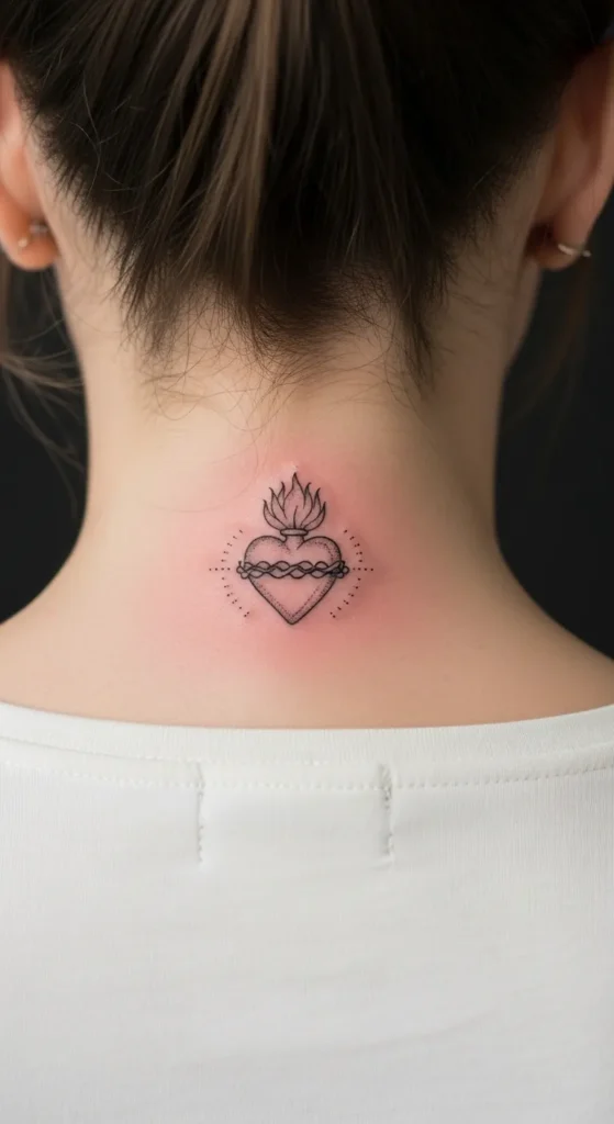 Sacred Heart on the Back of the Neck
