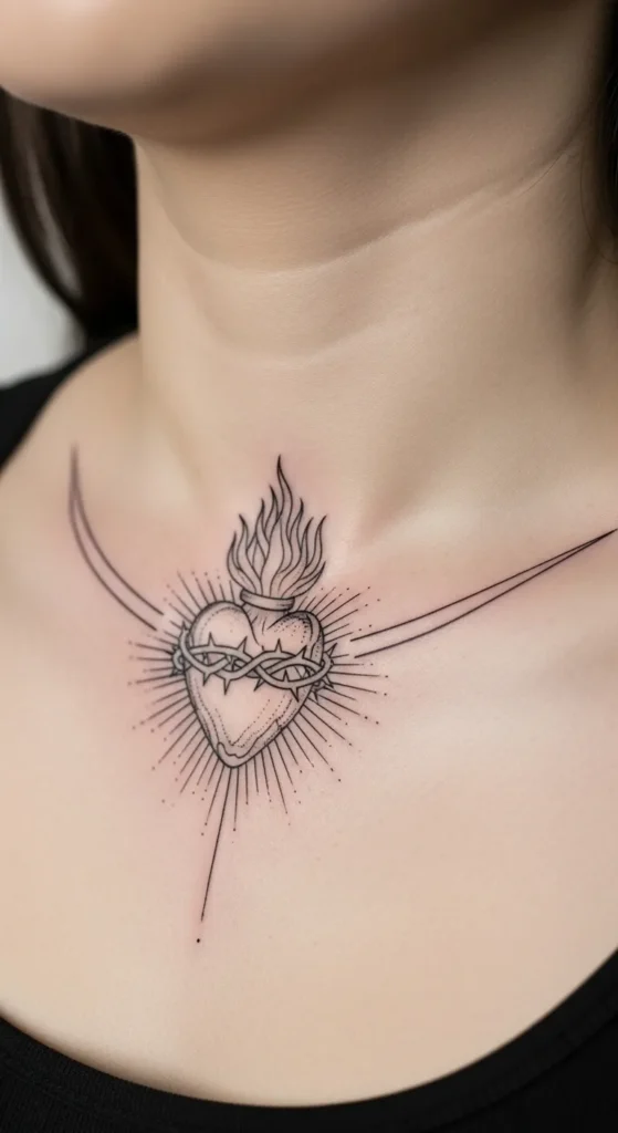 Sacred Heart on Collarbone
