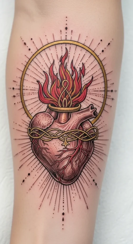 Sacred Heart with Angel Halo