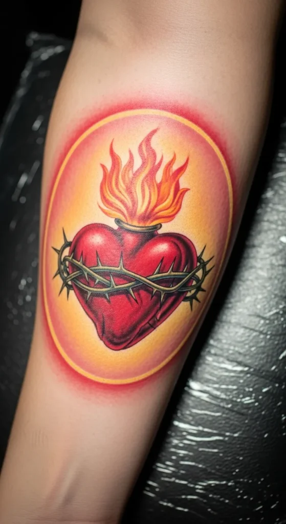 Sacred Heart with Angel Halo