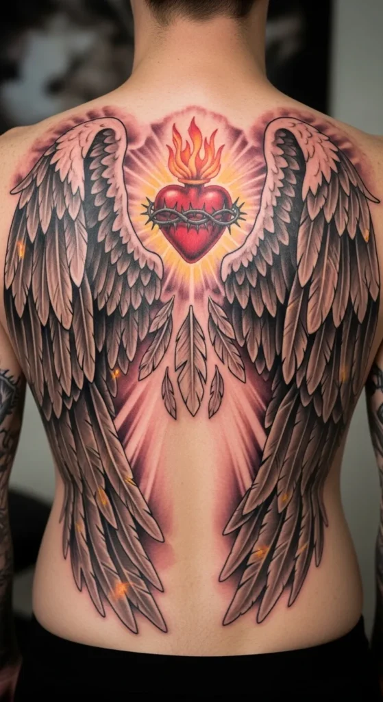 Sacred Heart with Angel Wings