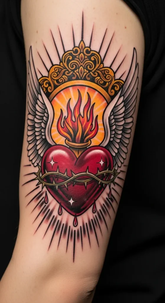 Sacred Heart with Angelic Halo