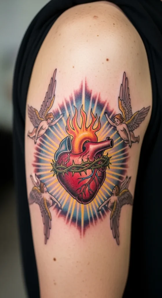 Sacred Heart with Angels