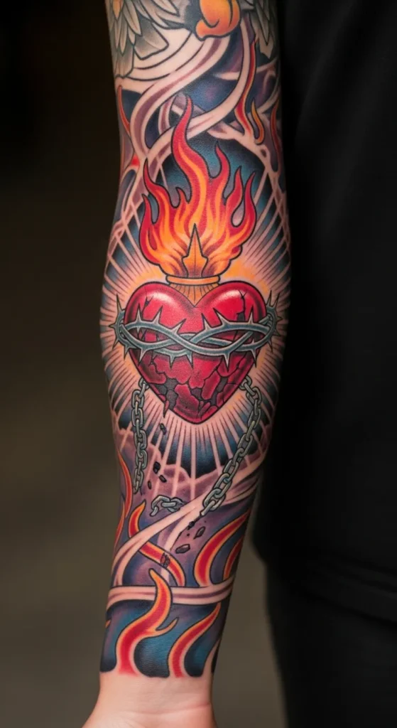 Sacred Heart with Broken Chains