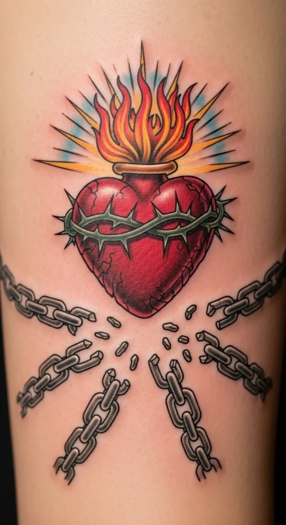 Sacred Heart with Broken Chains