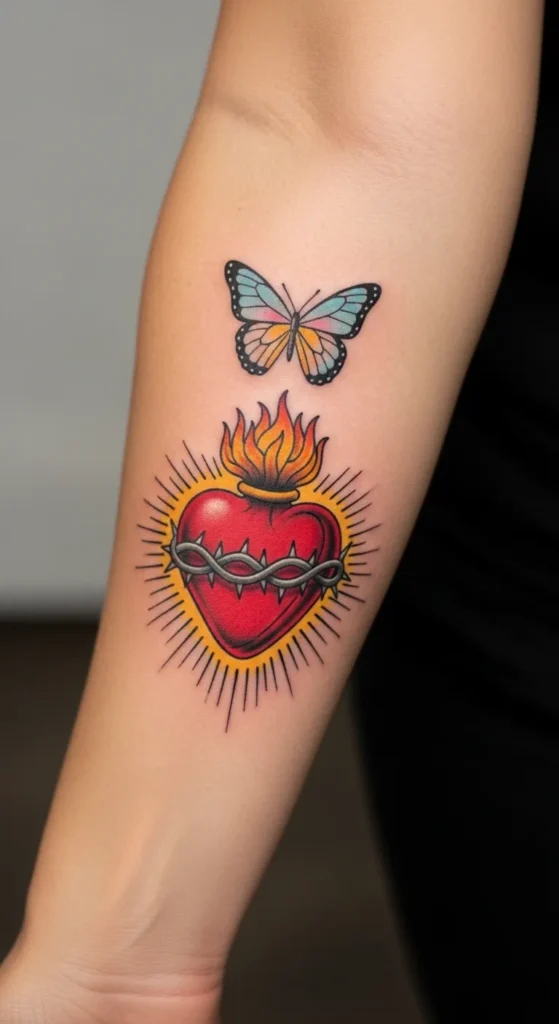 Sacred Heart with Butterfly