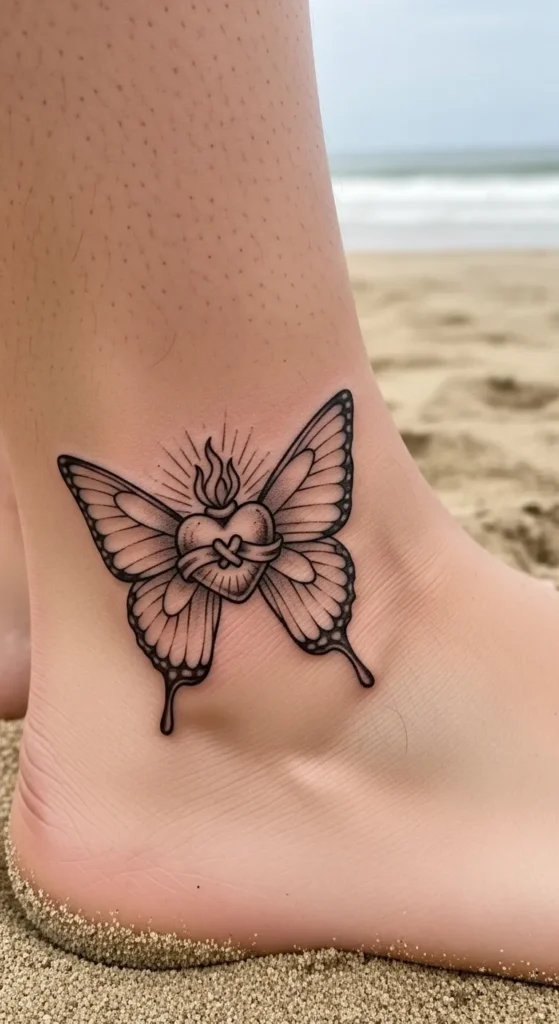 Sacred Heart with Butterfly Wings