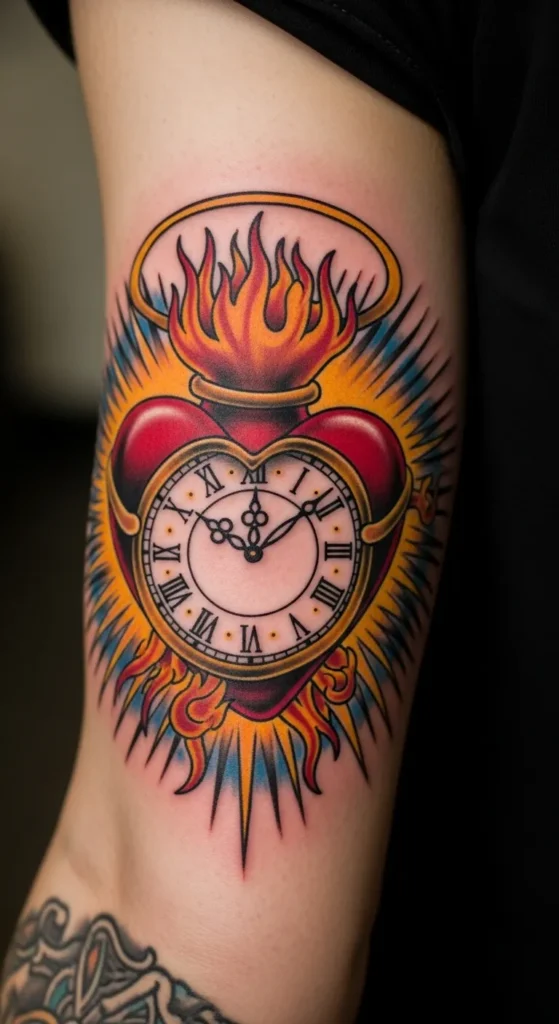 Sacred Heart with Clock