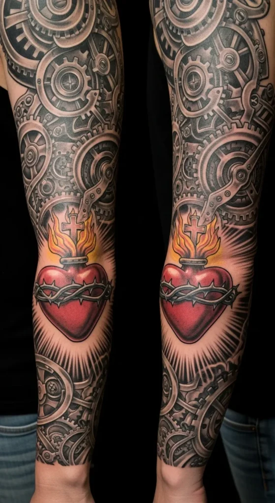 Sacred Heart with Clockwork Gears