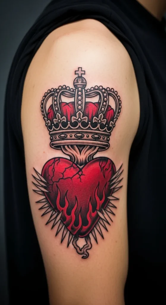 Sacred Heart with a Crown
