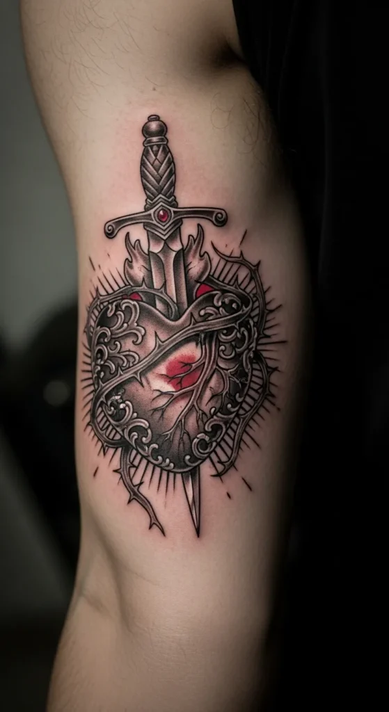 Sacred Heart with Dagger