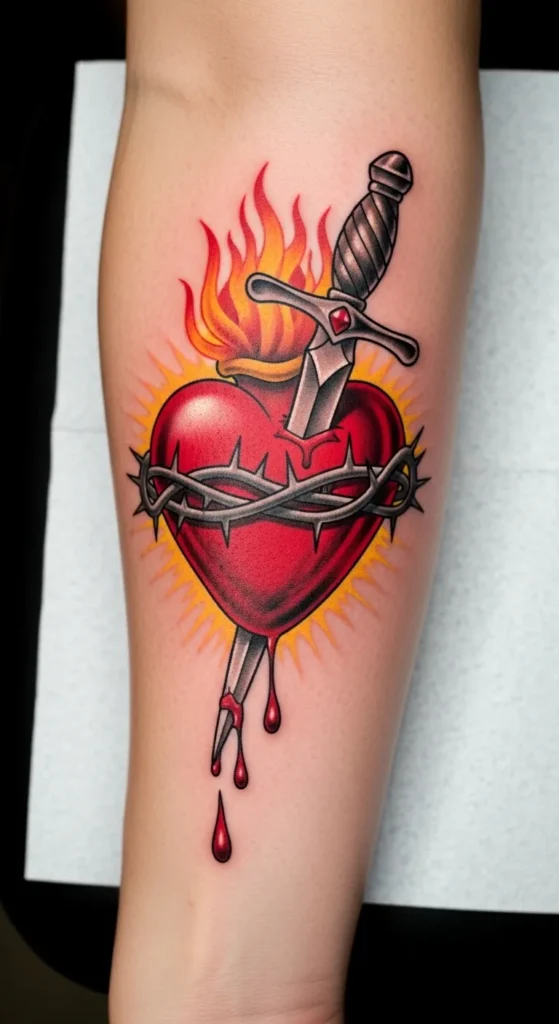 Sacred Heart with Dagger