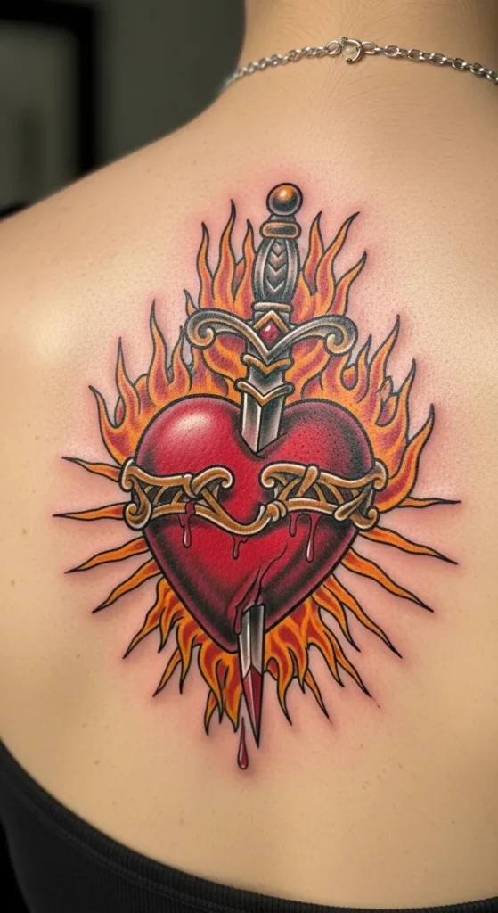 Sacred Heart with Dagger
